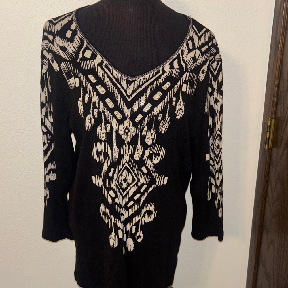 Cactus Bay Embellished Pullover Top size XXL